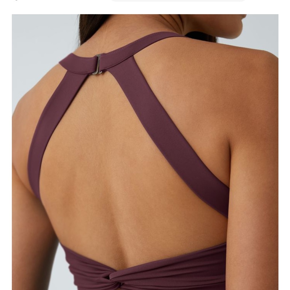 Fig Airy Backless Twisted Flare Dress Longer Length Easy Peezy Edition - Picture 3 of 6